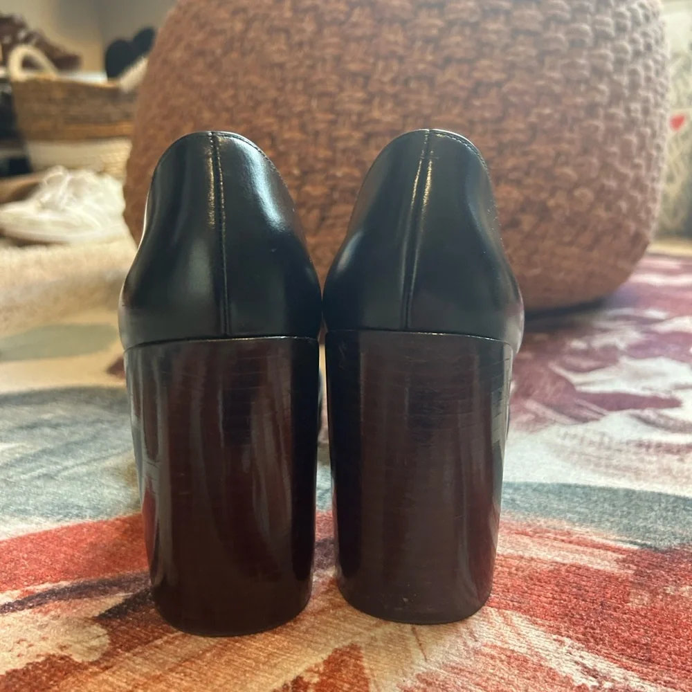 Vince Black Pointed-Toe D'Orsay Block Heel Pumps - Picture 9 of 14
